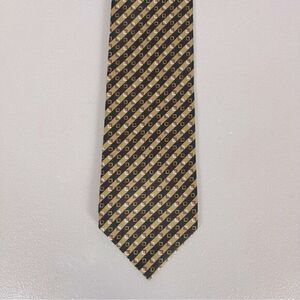 GIORGIO ARMANI MENS SILK TIE GREEN BLACK WITH DESIGN